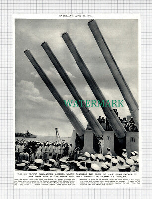 X1126) Admiral Nimitz Thanks HMS KING GEORGE V Crew Okinawa - 1945 Clip
