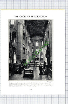 Choir Of Peterborough - c.1920s Cutting / Print