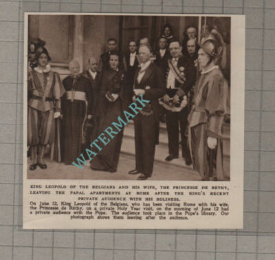 C3513) King Leopold of the Belgians Princesse de Rethy - 1950 Clip