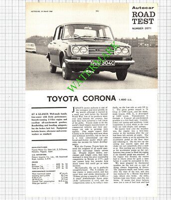 Toyota Corona Car Review - 1966 Article