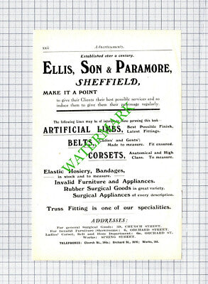 Wortley Arms Hotel Sheffield / Ellis Son & Paramore Surgical Advert 1910 Cutting