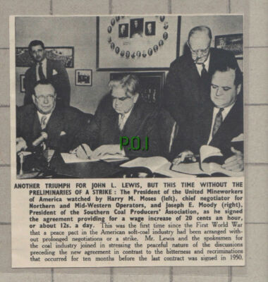 C806) Harry M Moses Joseph E Moody Mine Workers Coal John L Lewis - 1951