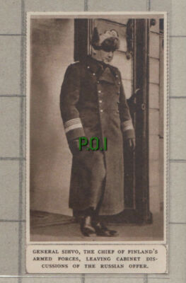 C1087) General Shivo Finland Armed Forces - 1948 Cutting