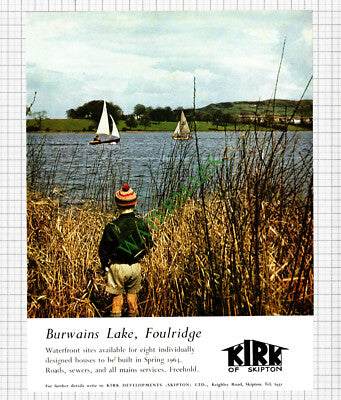 Burwains Lake Foulridge Houses Kirk Of Skipton - 1962 Cutting