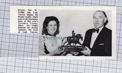 C766) Mr W Goldie & Lady Yarrow Pony Trophy Ayrshire Show - 1972