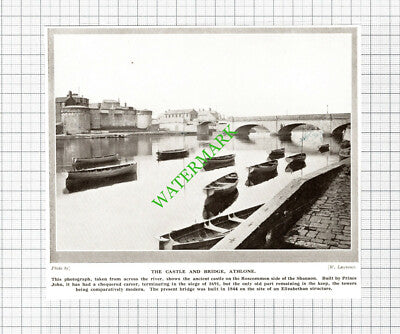 Athlone Castle and Bridge - 1920's Cutting