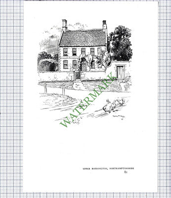 9507) Upper Boddington Northamptonshire - 1980s Print / Cutting