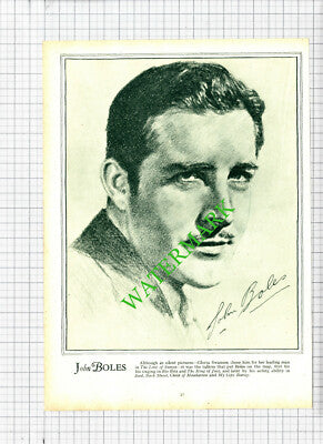 Clara Bow Actress / John Boles Actor - 1930s Book Print