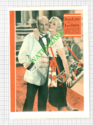 Evelyn Laye Actress Leon Errol Actor - 1930s Book Print