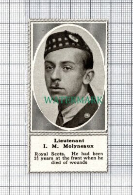 C5173) Lt I M Molyneaux Royal Scots - SMALL 1918 Clip