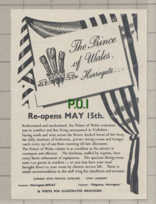 C1083) The Prince of Wales Harrogate Re-Opens - 1948 Cutting