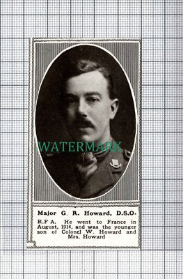 C5333) Major G R Howard RFA World War One Col W Howard - Small Clip 1918