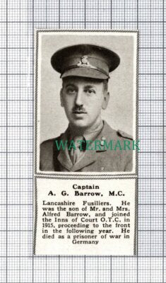 C5180) Cp A G Barrow Lancashire Fusiliers Alfred World War One - SMALL 1918 Clip