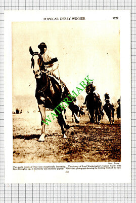 Lord Woolavington Captain Cuttle Horse Derby Steve Donoghue - 1930s Cutting