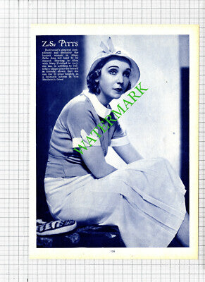 Paul Lukas Actor / Zasu Pitts Actress - 1930s Cutting / Print