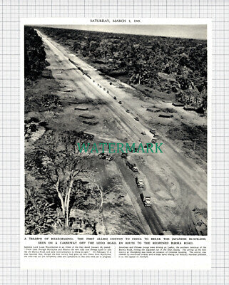 X960) Allied Convoy On The Ledo Road Burma WW2 - 1945 Clip