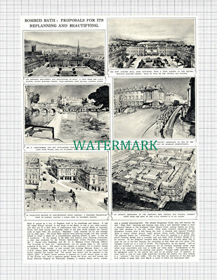 X962) Bath England War Damage & Planned Restoration - 1945 Clip
