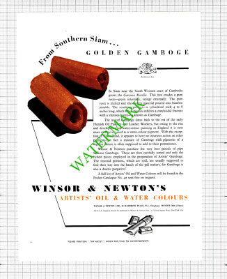 Winsor & Newton Ltd London Gamboge Advert - 1935 CUTTING