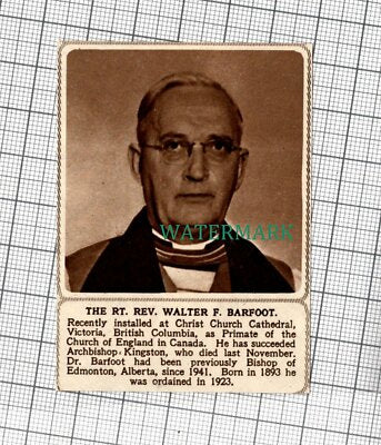C1117) The Rt Rev Walter F Barfoot Christ Church Cathedral - 1951 Clip SMALL!!