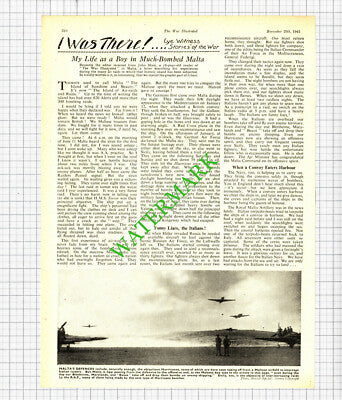 John Mizzi Malta HMS TERROR World War Two WW2 -1941 Cutting