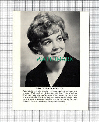 C3580) Miss Patricia Bullock Bricknell Avenue Hull - 1966 Clip