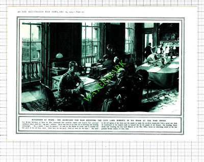 Lord Roberts Lord Kitchener World War One War Office -1914 Cutting