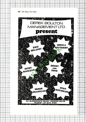 Derek Boulton Management London Advert - 1968 Cutting