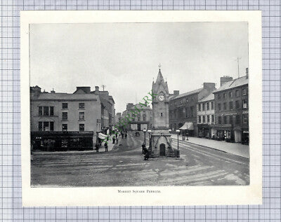 8987) Market Square Penrith - c.1900 Print