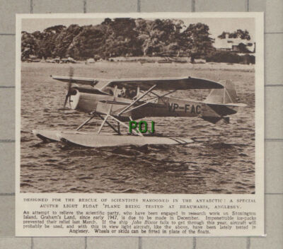 C848) Scientists Marooned Stonington Island Antarctic Plane Test Anglesey 1949