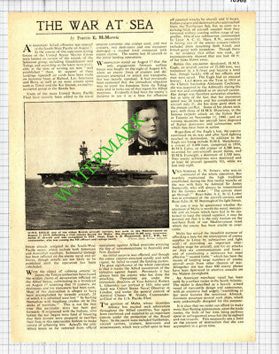 HMS EAGLE Aircraft Carrier Ship Capt L D Mackintosh WW2 - 1942 Clipping
