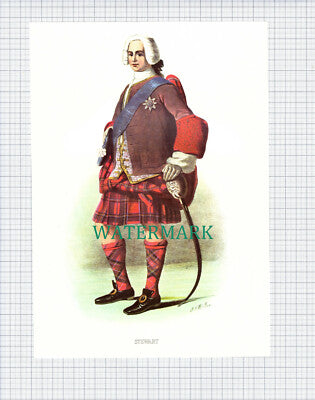 (X59) Tartans Scottish Clans - STEWART Book Print / Cutting