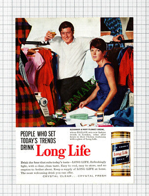 Long Life Beer Alexander & Mary Plunket Greene Quant SMALL ADVERT - 1960 Cutting