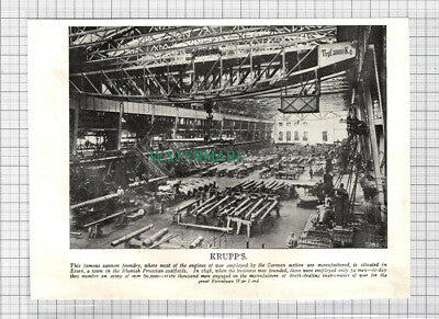 C3915) Krupps Krupp's Cannon Foundry Essen Great War WW1 - c.1918 Book Print