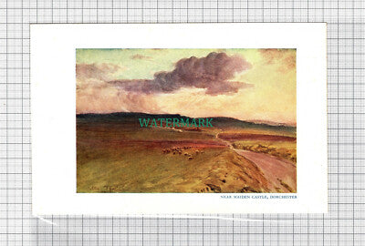 C5095) Near Maiden Castle Dorchester Dorset - SMALL Print c.1948