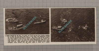 C3367) CURLEW Boat Sinks Long Beach New York CARRIE TWO COUSINS - 1950 Clip