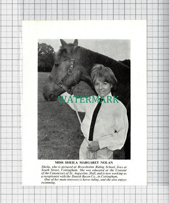 C3805) Miss Sheila Margaret Nolan Browsholme Riding School Cottingham 1966 Clip