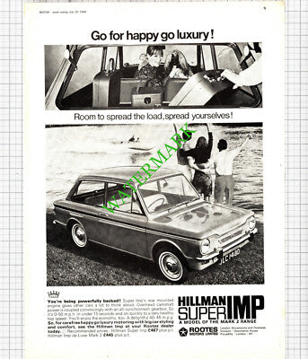 Hillman Super Imp Car ADVERT - 1966 Cutting