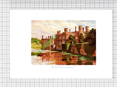 Leeds Castle Kent - c.1916 Small Antique Print