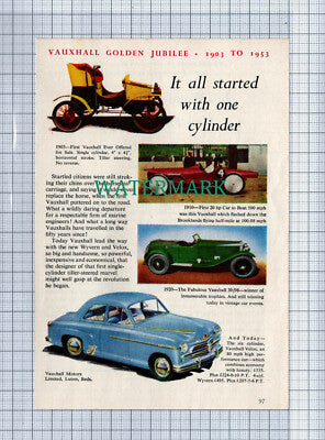C4264) Vauxhall Golden Jubilee 1903-1953 Vintage Magazine Advert