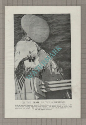 C3907) Observation Balloons On A US Battleship - WW1 Great War - c.1918 Clip