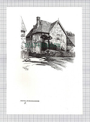 (8611) East Hendred Berkshire / Dinton Buckinghamshire - 1980s Print / Cutting