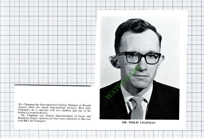 C7907) Mr Philip Chapman Brough Airport Hull - 1967 Cutting