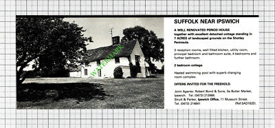 Ipswich Suffolk House Sale Advert - 1980 Cutting