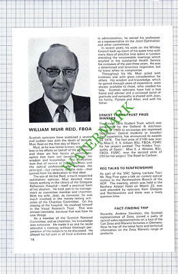 William Muir Reid Optician Glasgow - 1977 Clipping / Print
