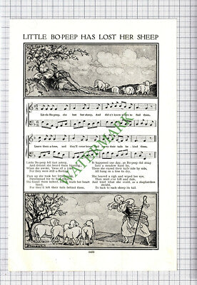 Little Bo Peep Nursery Rhyme - c.1950s Cutting / Print