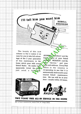 Sobell Radio Small Advert - 1947 Cutting