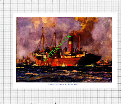 Pleasure Steamer Boat / Coaster Ship - c.1948 Print