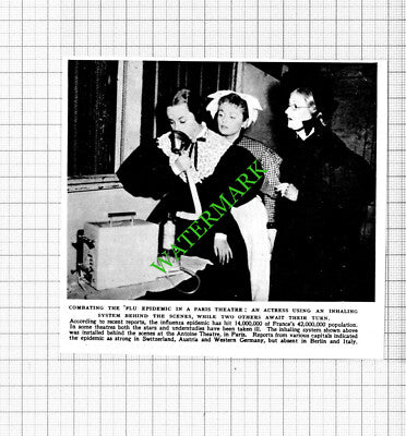 Antoine Theatre Paris Flu Epidemic Inhalation System - 1953 Cutting