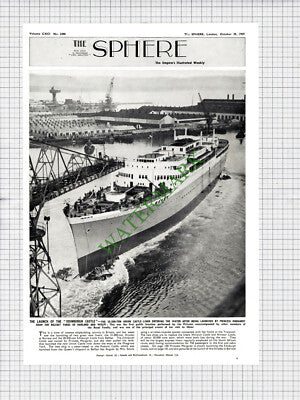Launch EDINBURGH CASTLE Ship Harland and Wolff Belfast Tom Smyth Rebbeck -1947