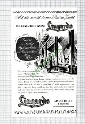 C7803) Lingards Clothing Preston Advert - 1952 Cutting